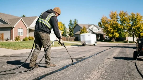 asphalt patching and crack sealing